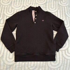 LANDS END Chase Uniform Genderful Black Quilted Quarter Snap Top